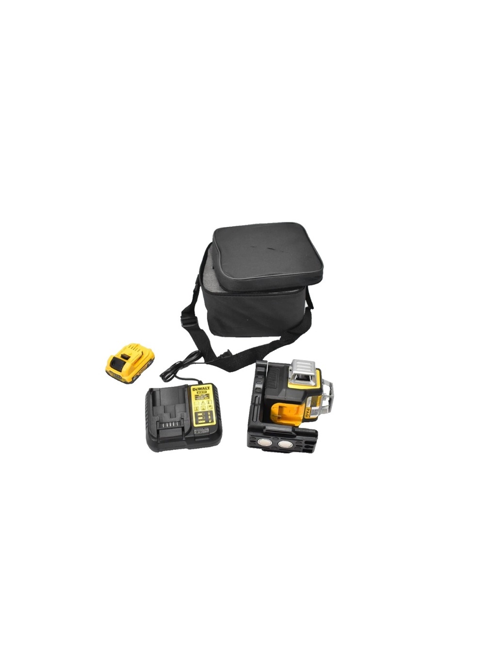 DeWalt DW089LG 12V MAX 3 x 360 Green Line Laser kit packed inside its protective